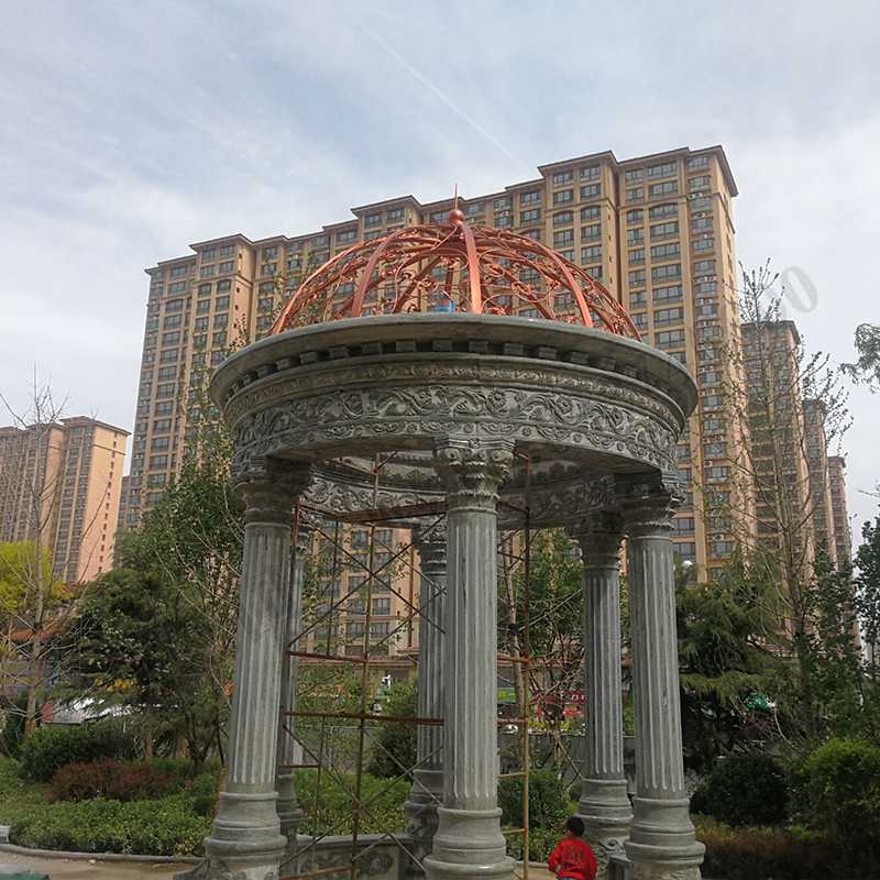 歐式景觀亭子，小區(qū)石雕涼亭，大理石石材亭子